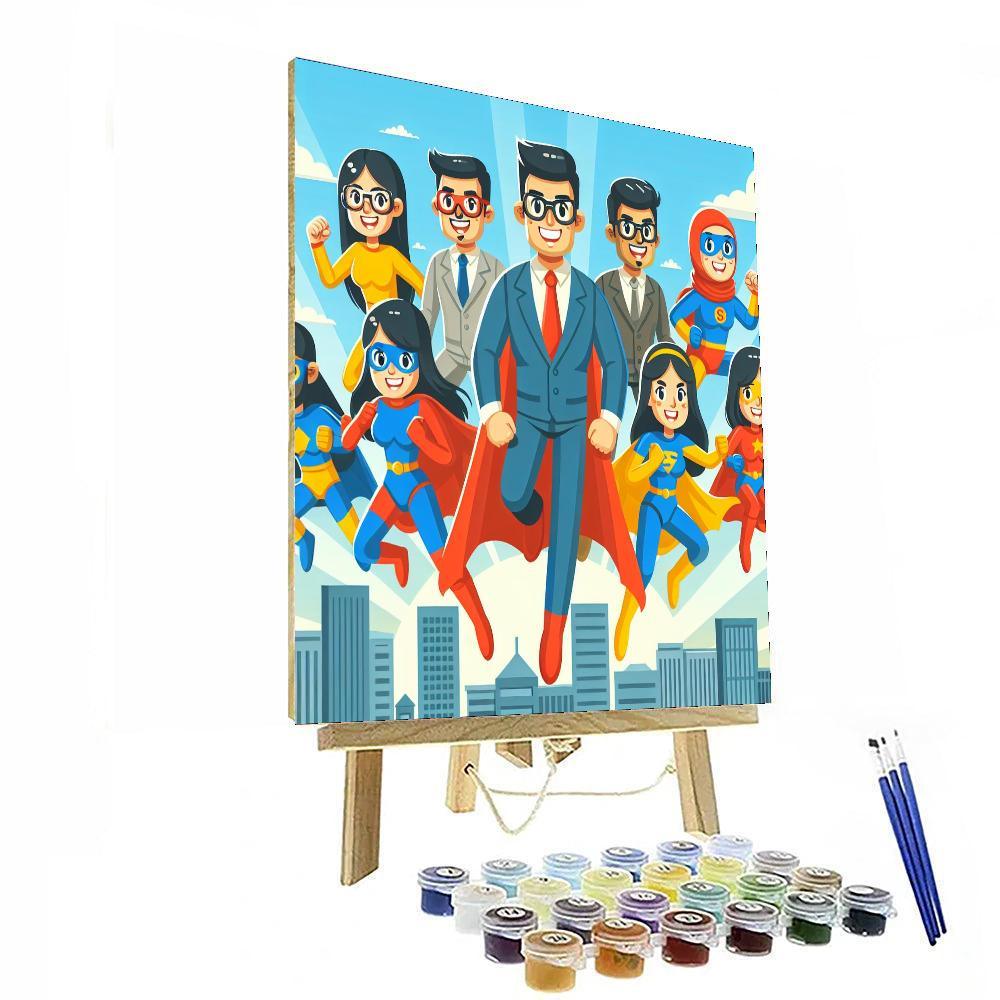 Superhero Team Adventure Paint By Numbers