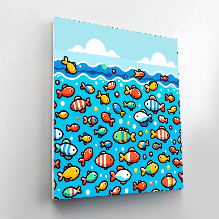 Rainbow Fish School Numbered Painting Kits