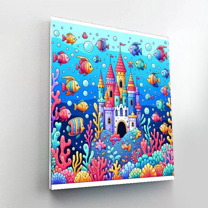 Charming Underwater Castle Number Painting