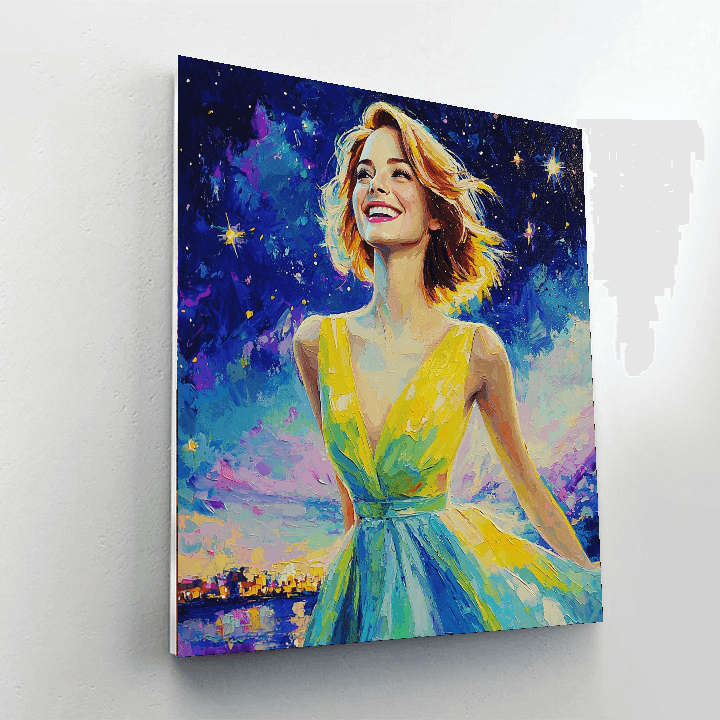 Emma Stone: Illuminating Hearts With Stardust Charm Paint By Numbers Art