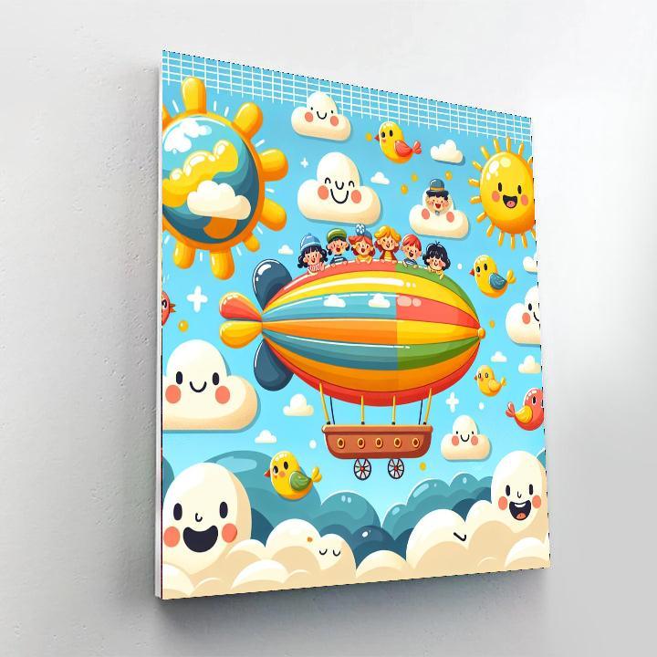 Adventurous Airship Voyage Paint By Number