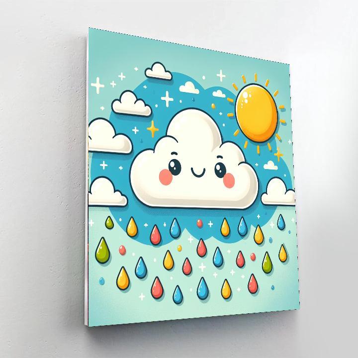 Cheerful Cloudy Day DIY Paint By Numbers