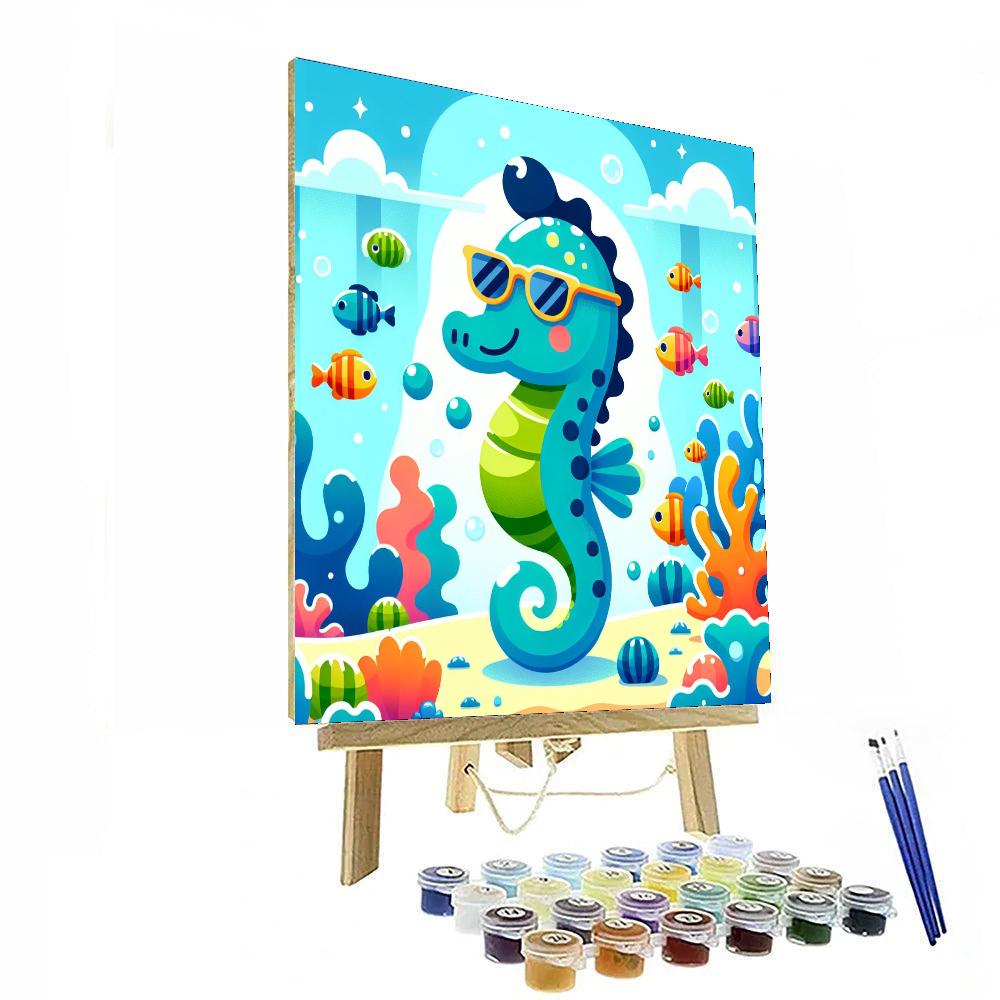 Sporty Seahorse DIY Paint By Numbers
