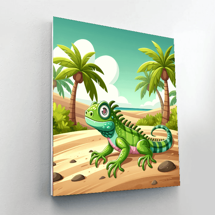 Inquisitive Iguana Island Painting By Numbers Kit