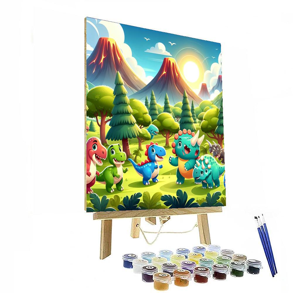 Dinosaur Adventureland Paint By Numbers Art