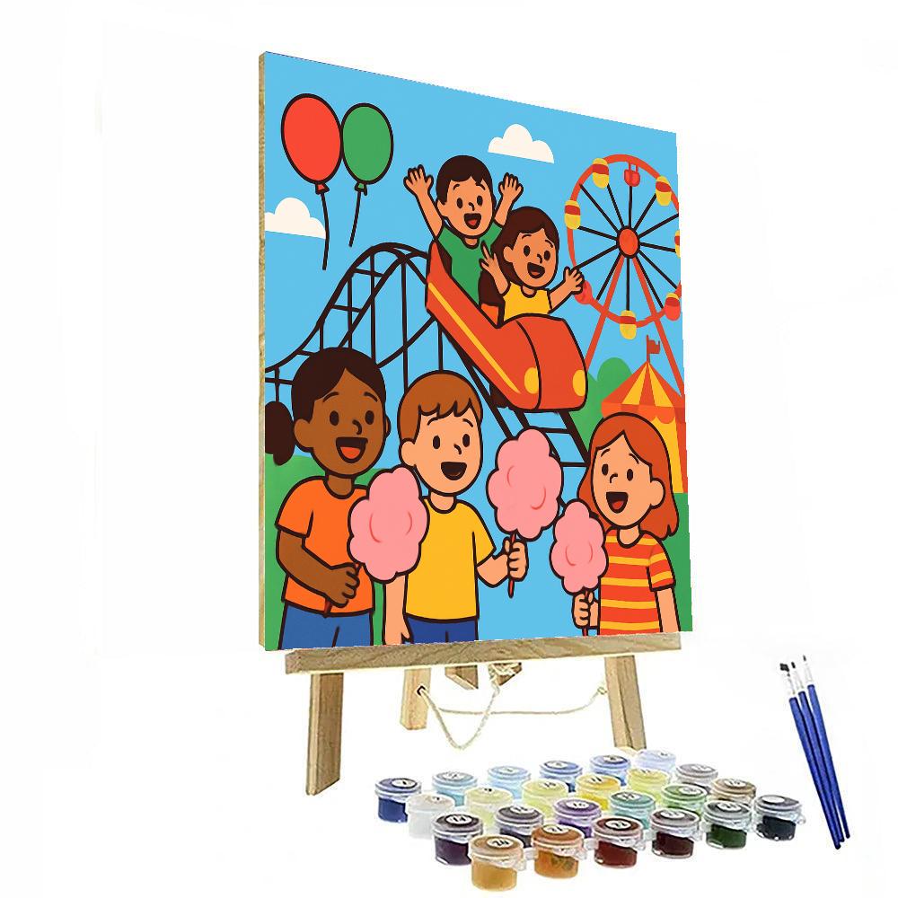 Sunny Day At The Amusement Park DIY Paint By Numbers
