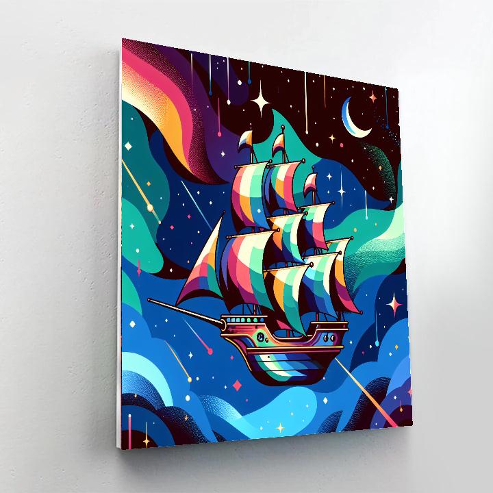 Galactic Pirate Ship Painting By Numbers Kit