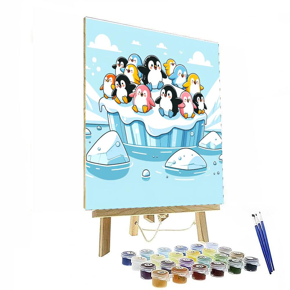 Polar Playtime With Penguins Painting Number Kit