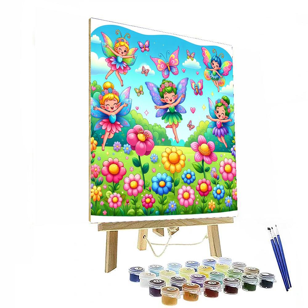 Charming Garden With Fairies Painting By Numbers Kit