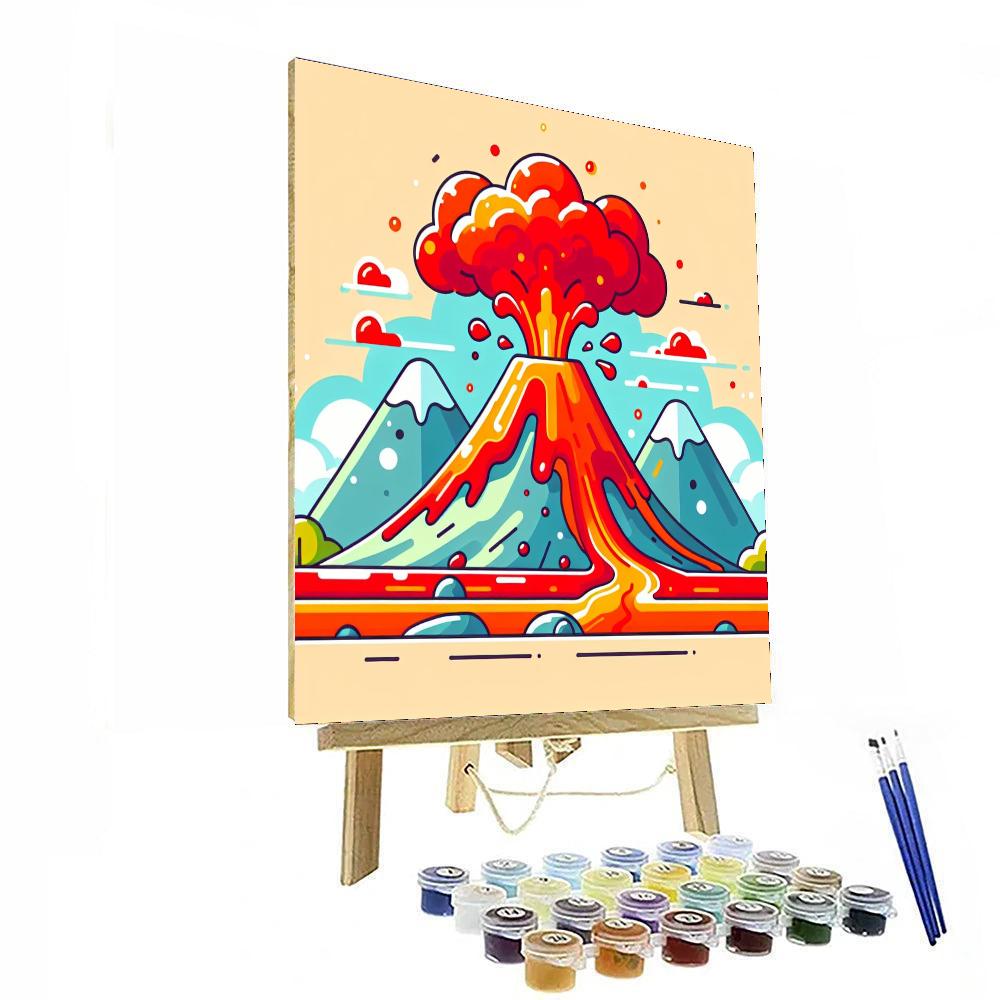 Fiery Volcano Venture Paint By Numbers Art