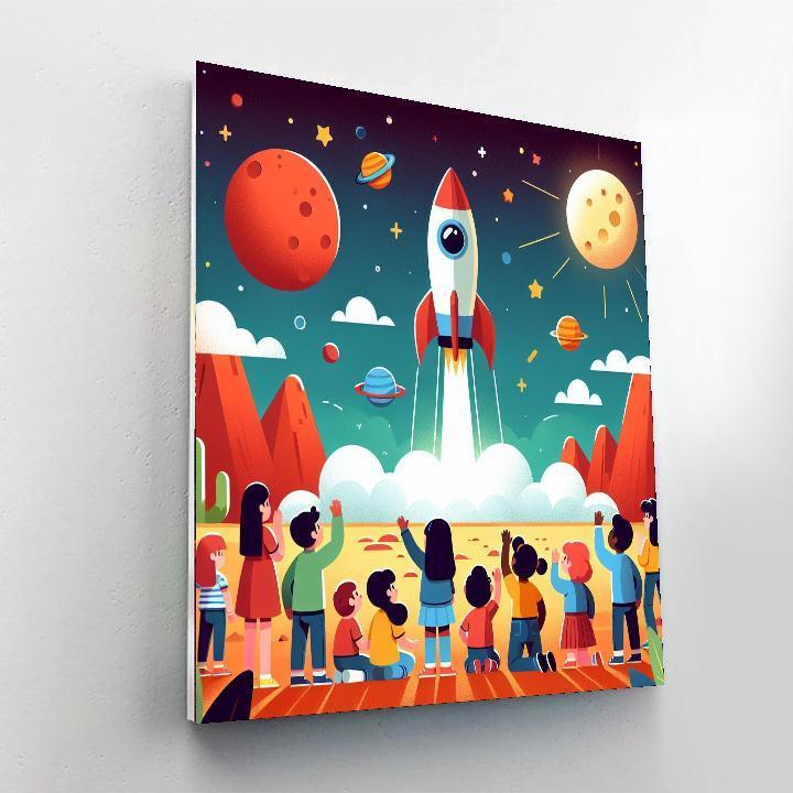 Rocketing To Mars Paint By Numbers Kits
