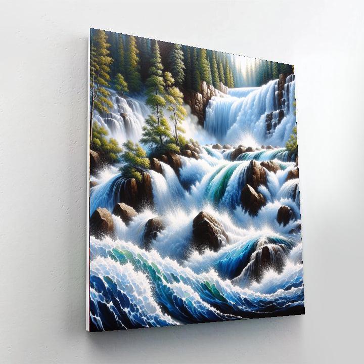 Energetic Waterfall Journey Painting By Numbers Kit