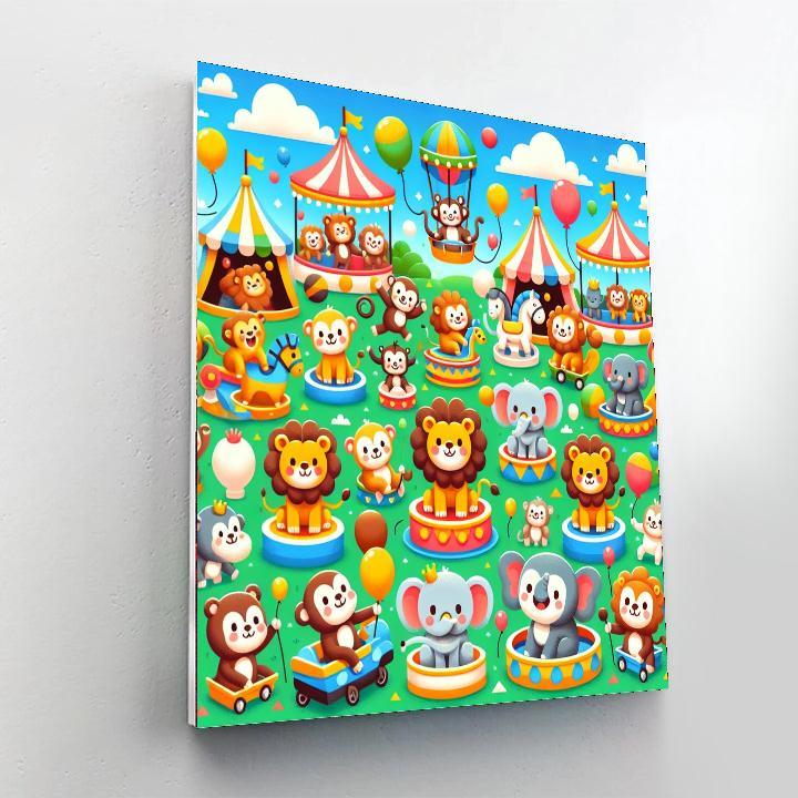 Fun At The Animal Carnival Paint By Numbers Art