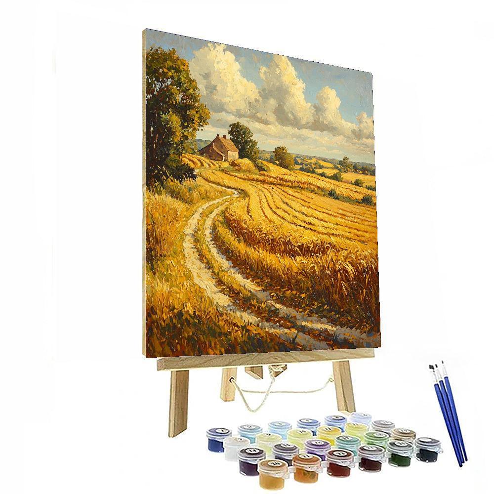 Jean-François Millet Inspired Golden Harvest Reverie  Paint By Color