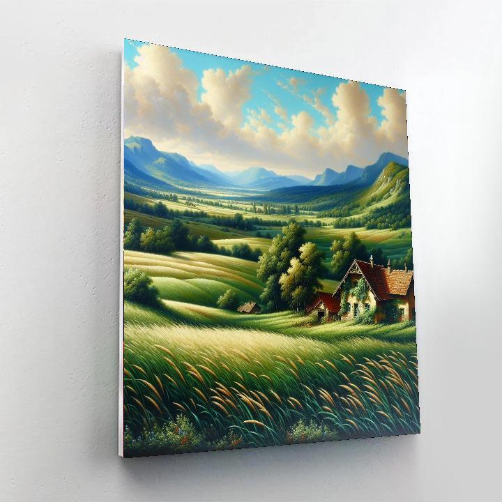 Rustic Countryside Panorama Paint By Numbers Art