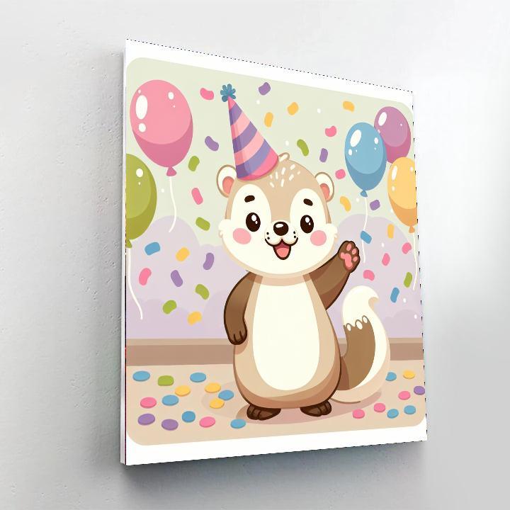 Festive Ferret Painting Number Kit
