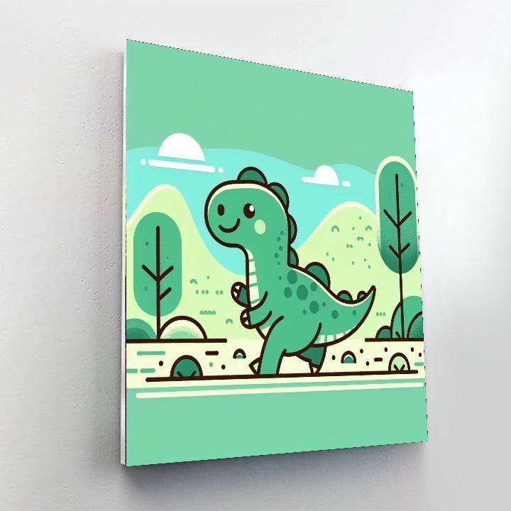 Friendly Dinosaur Roam Paint By Color