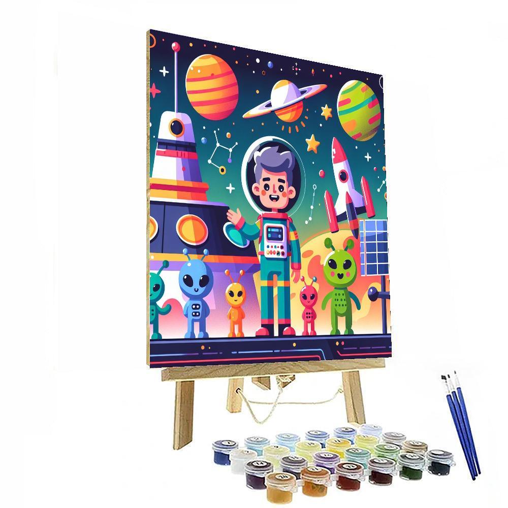 Adventure On Space Stations Number Painting