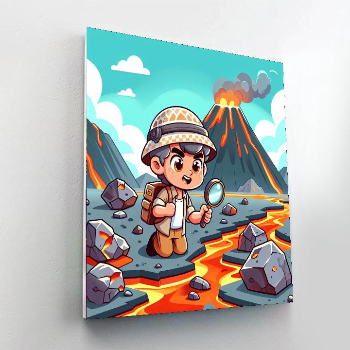 Vibrant Volcanic Adventure Number Painting