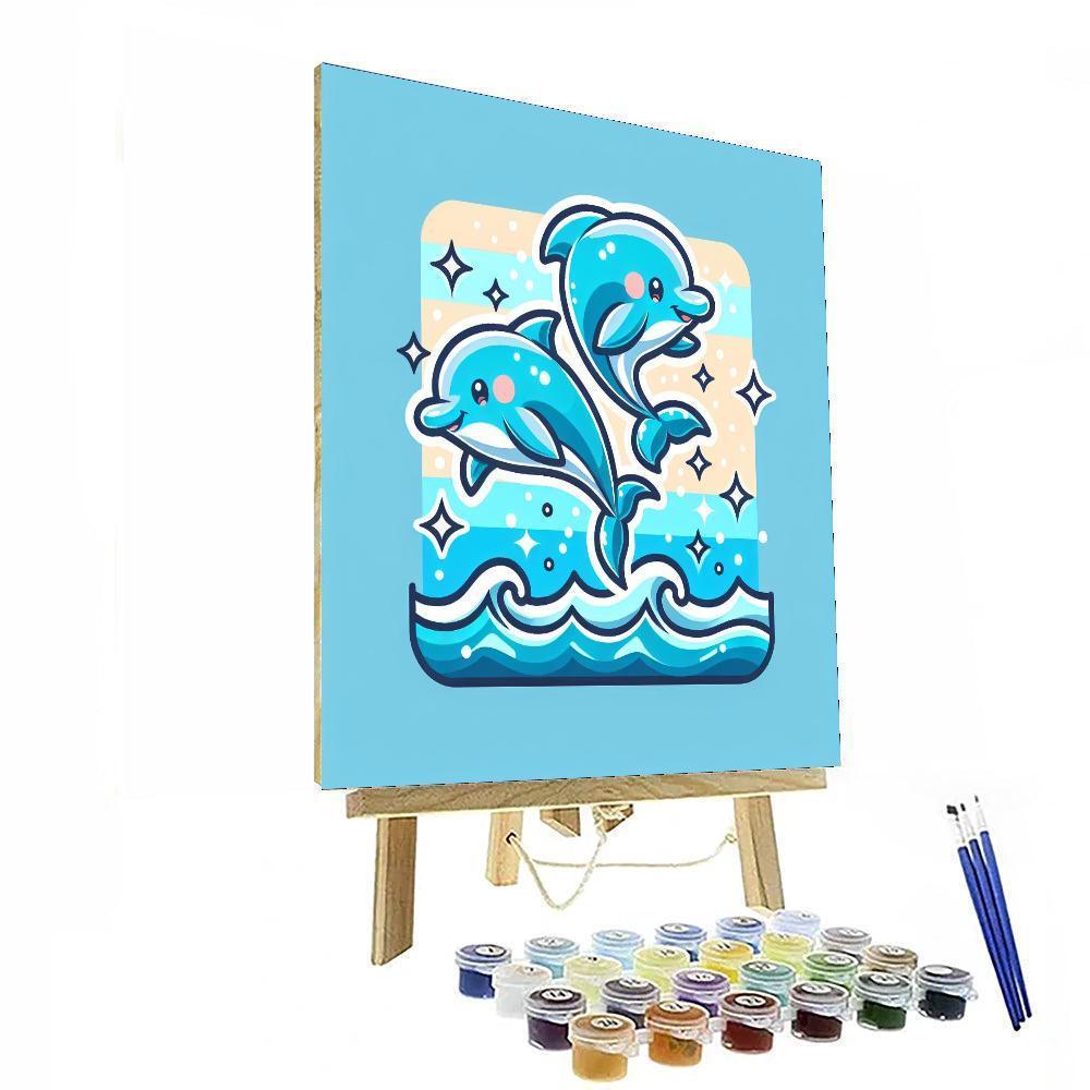 Dreamy Dolphins Number Painting