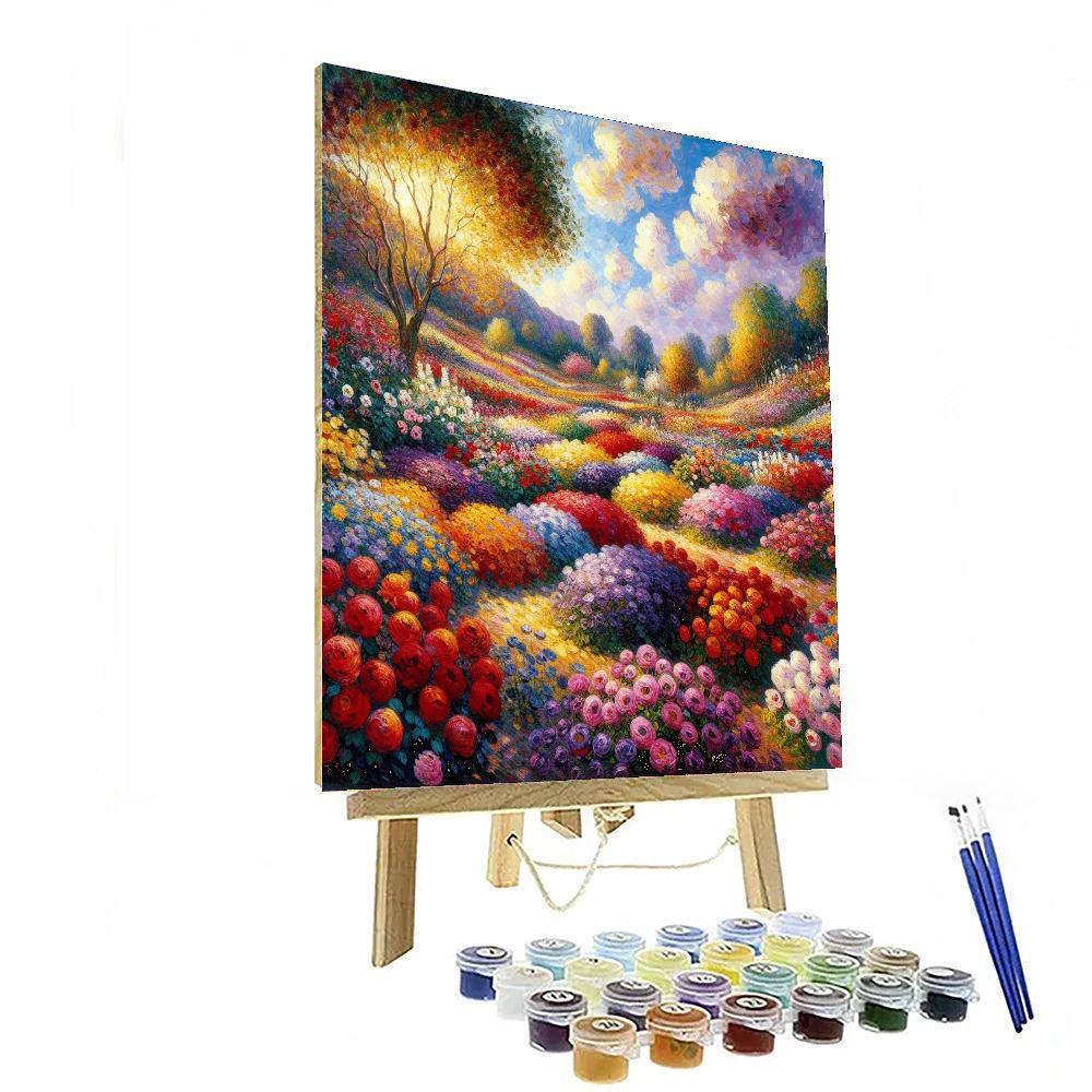 Impressionist Garden Scene Number Painting