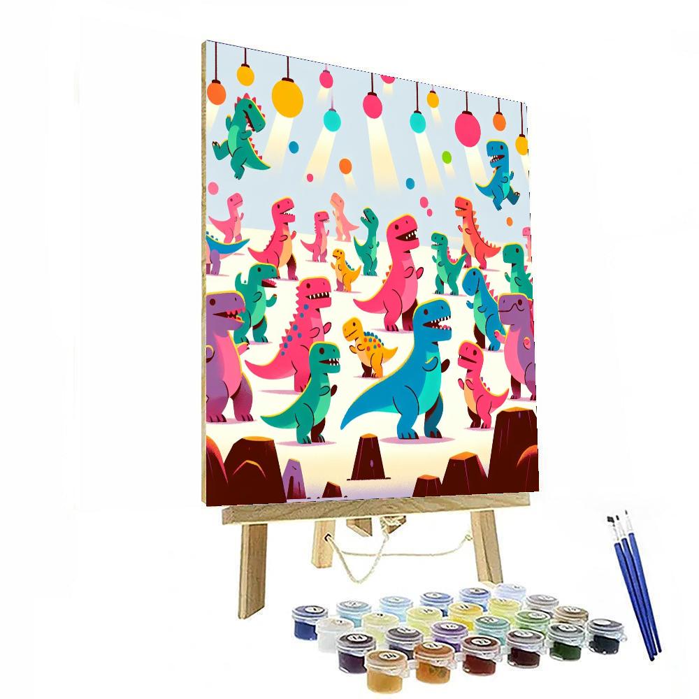 Dino Disco Dance Painting By Numbers Kit