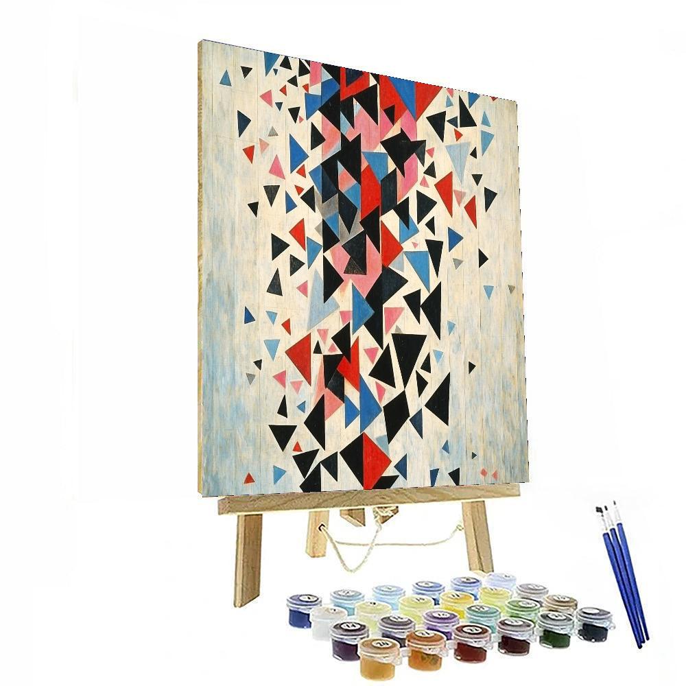 Kazimir Malevich Inspired Geometric Cascade  Paint By Numbers