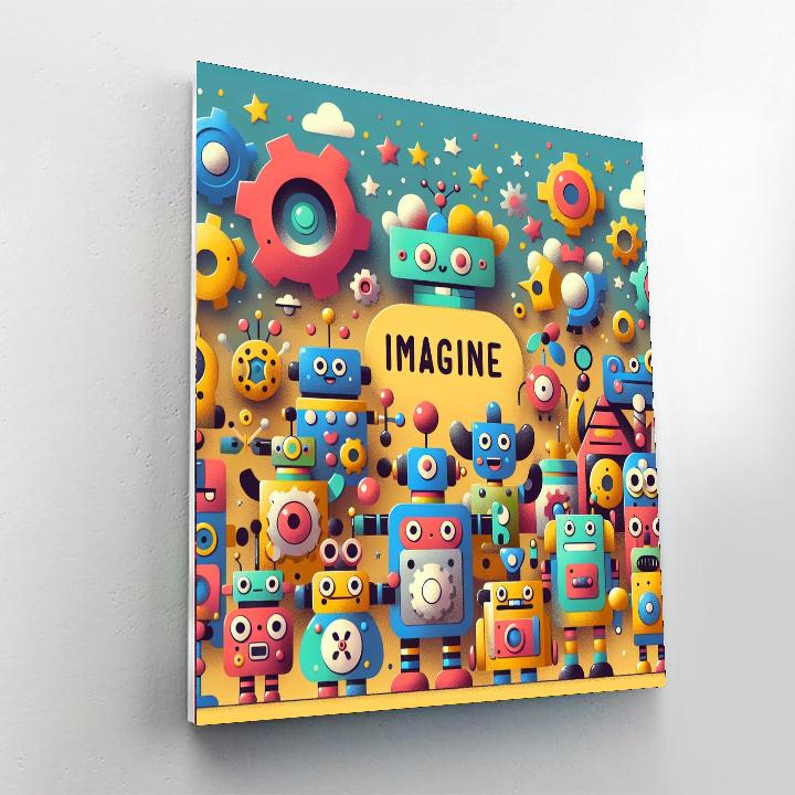 Whimsical Robots Painting By Numbers Kit