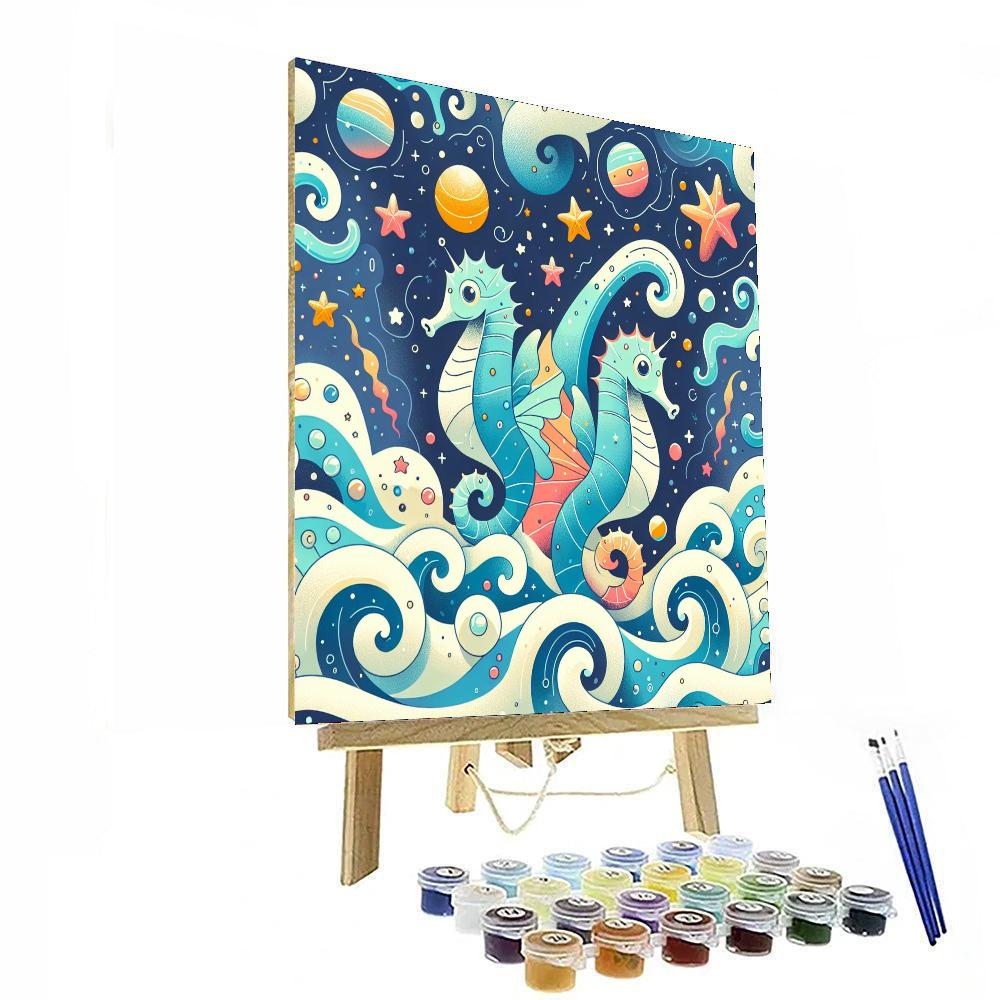 Celestial Seahorse Symphony Numbered Painting Kits