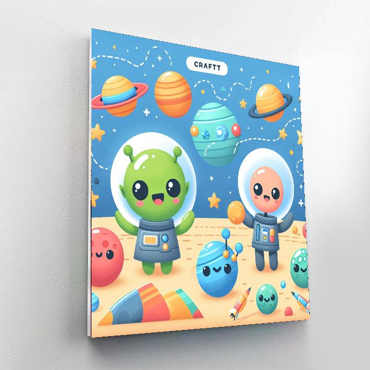 Alien's Galactic Adventure Painting By Numbers Kit
