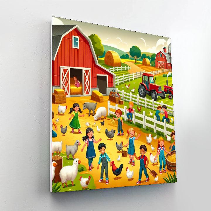 Joyful Farmyard Adventure Painting Number Kit