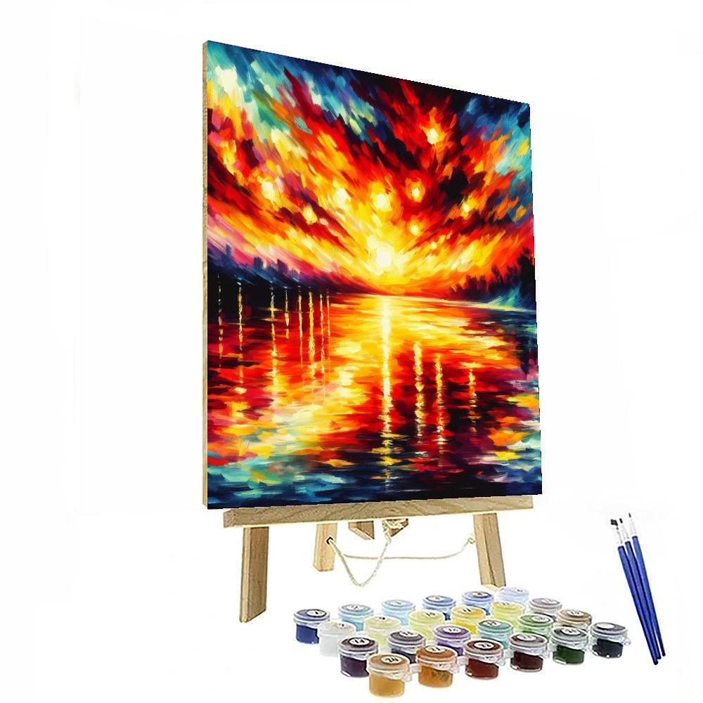 Fiery Sunset Mirage Painting By Numbers Kit