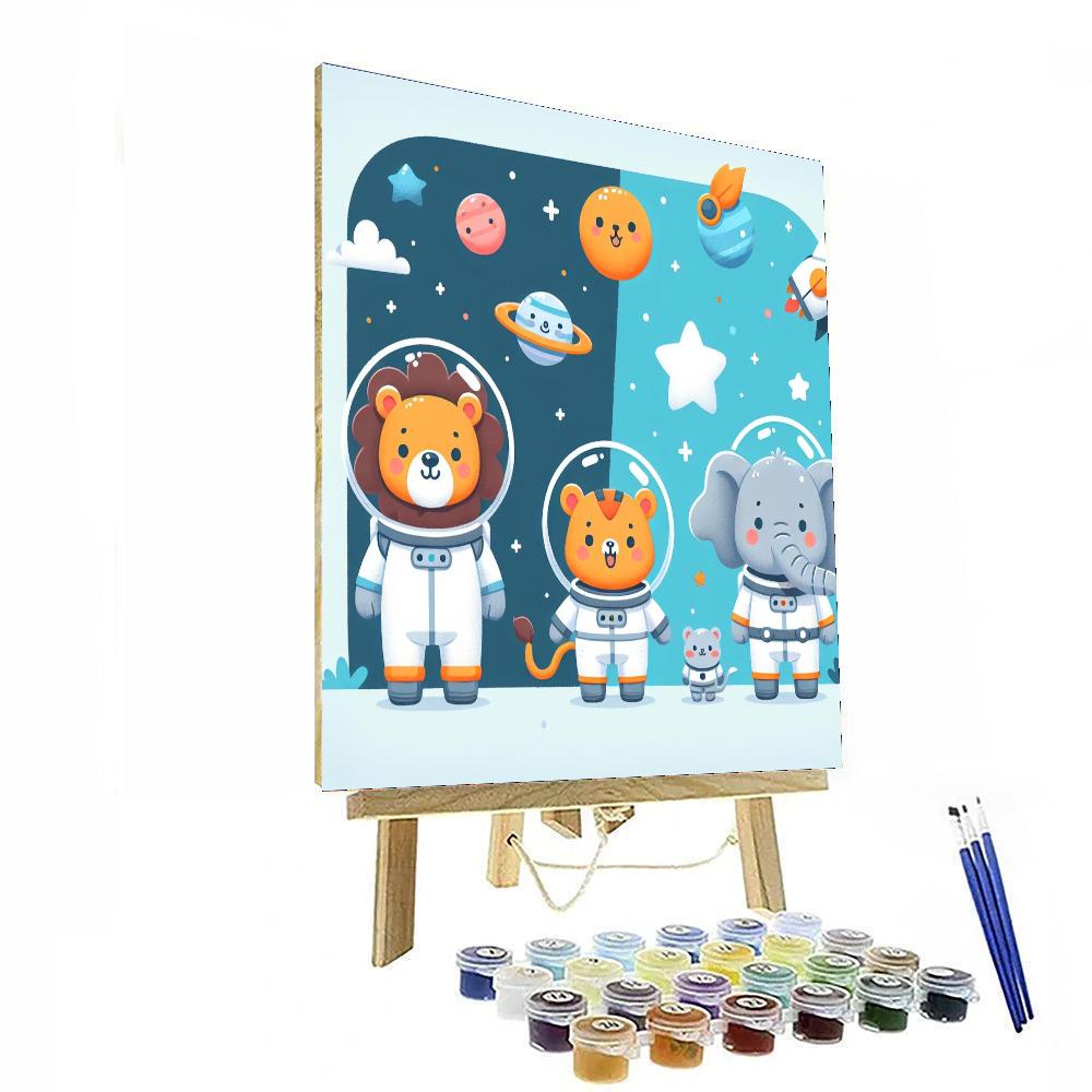 Astronaut Animal Pioneers Paint By Numbers Art