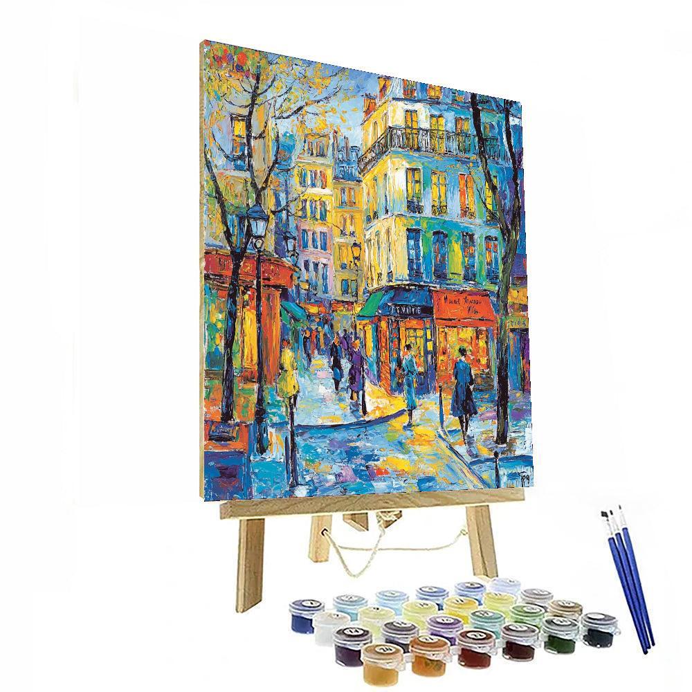 Maurice Utrillo Inspired Bohemian Paris Streets  Number Painting