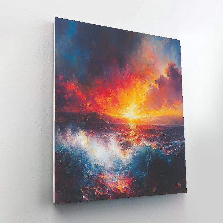 J.M.W. Turner Inspired Turner's Fiery Sunset  Numbered Painting Kits