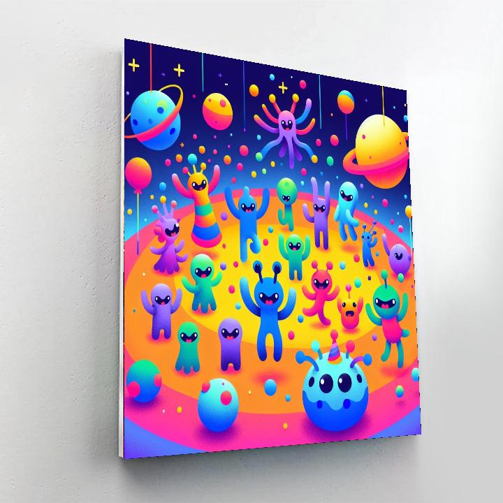 Galactic Alien Party Number Painting