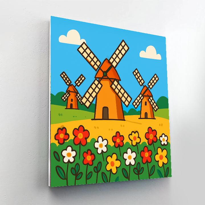 Windy Windmills Paint By Numbers Kits