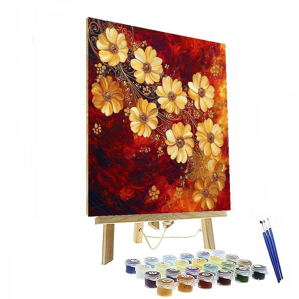 Gustav Klimt Inspired Golden Blossoms Symphony  DIY Paint By Numbers