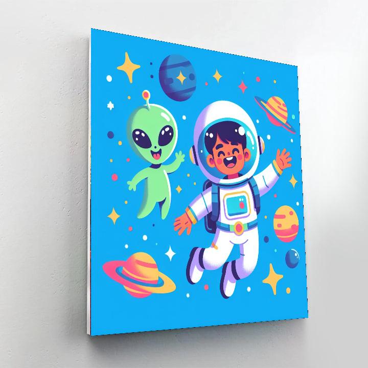 Astronaut's Astro-antics Number Painting