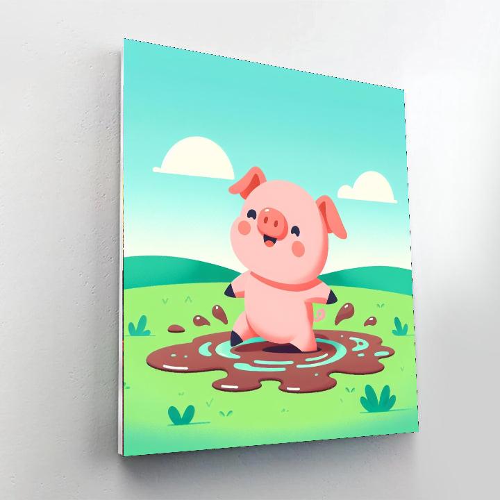 Sweet Little Pig DIY Paint By Numbers