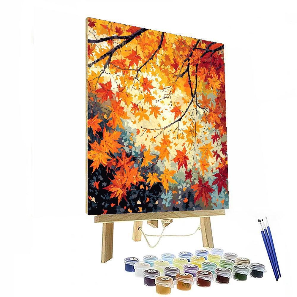 Hiroshige Inspired Whispers Of Autumn Leaves  Paint By Color