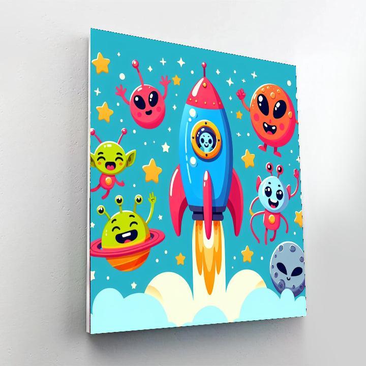 Joyful Space Adventures Paint By Numbers Art