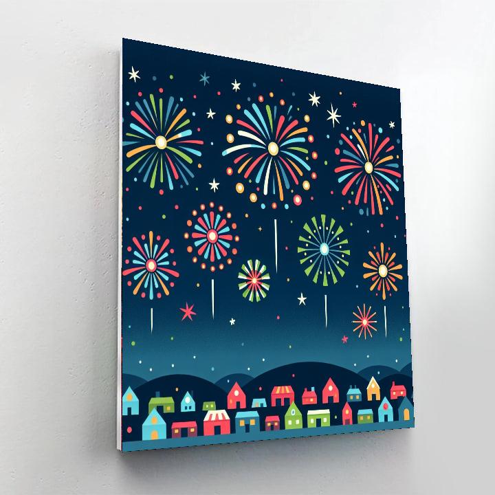 Funky Firework Fiesta Number Painting