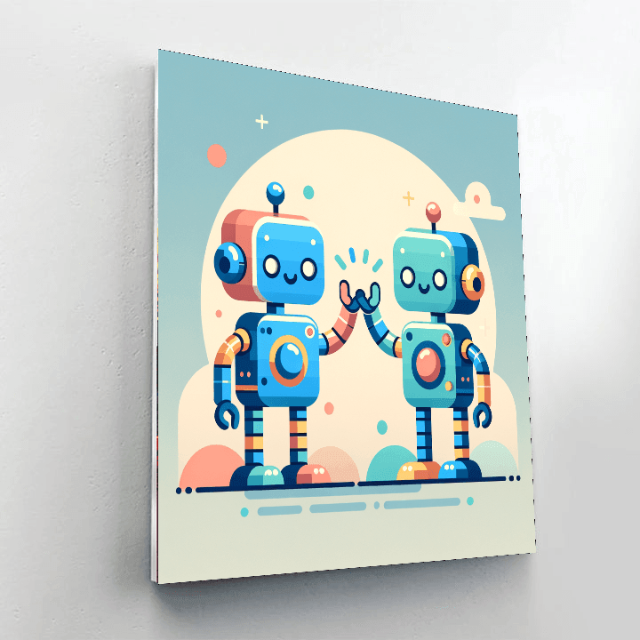 Whimsical Robot Friends Paint By Color