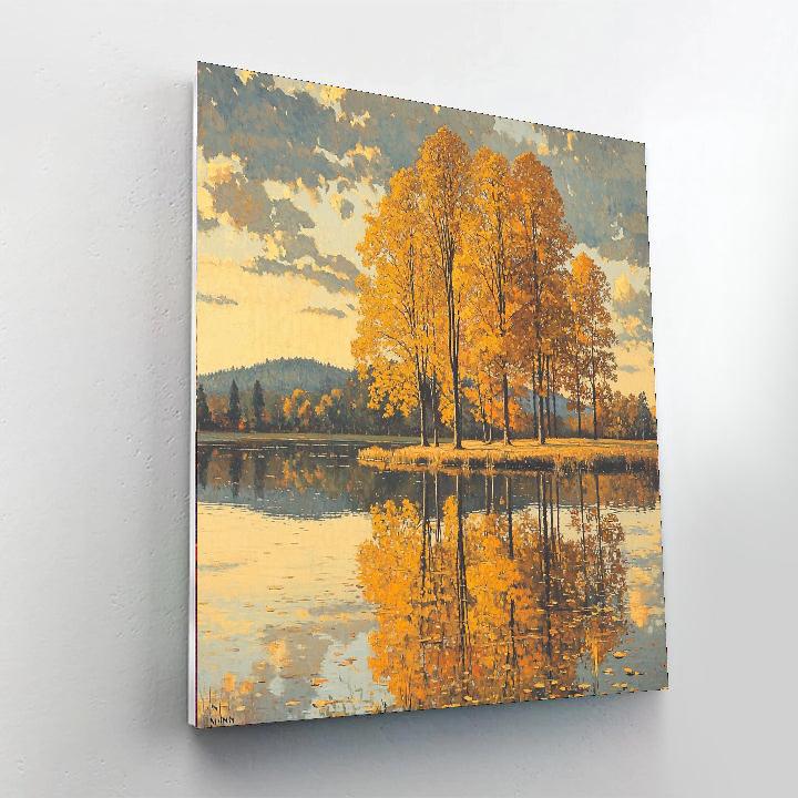 George Inness Inspired Peaceful Autumn Serenity  Number Painting