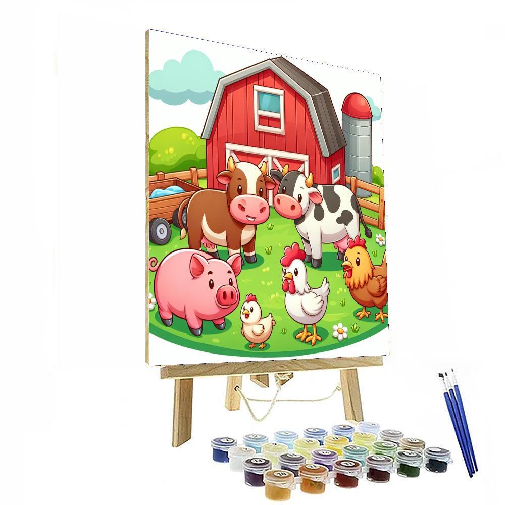 Happy Farmyard Animals Paint By Numbers Kits