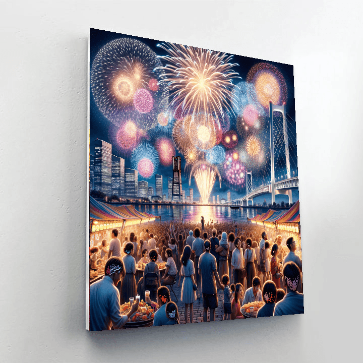 Yokohama International Fireworks Festival - Japan Painting By Numbers Kit