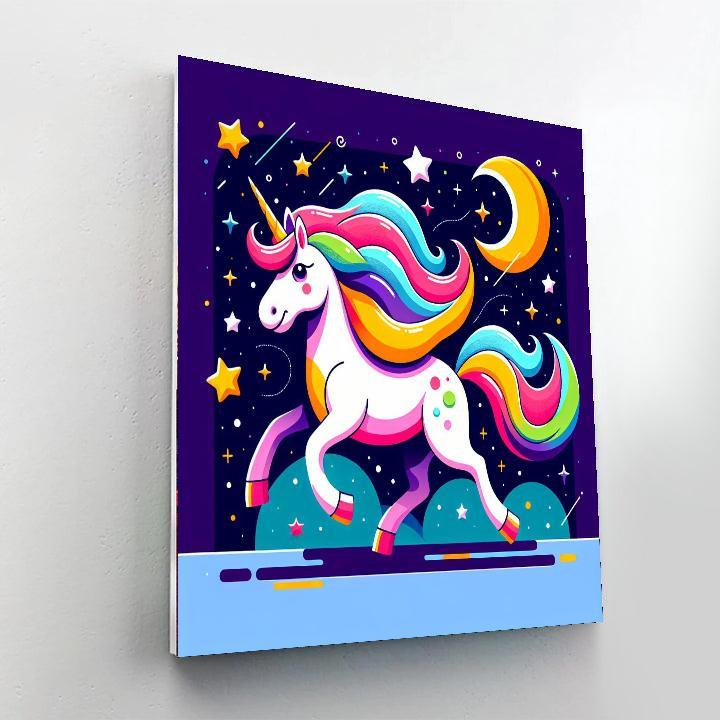 Starry Night Unicorn Ride Painting Number Kit