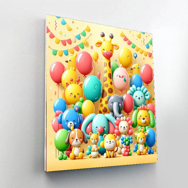 Bubbly Balloon Animals Paint By Numbers Art