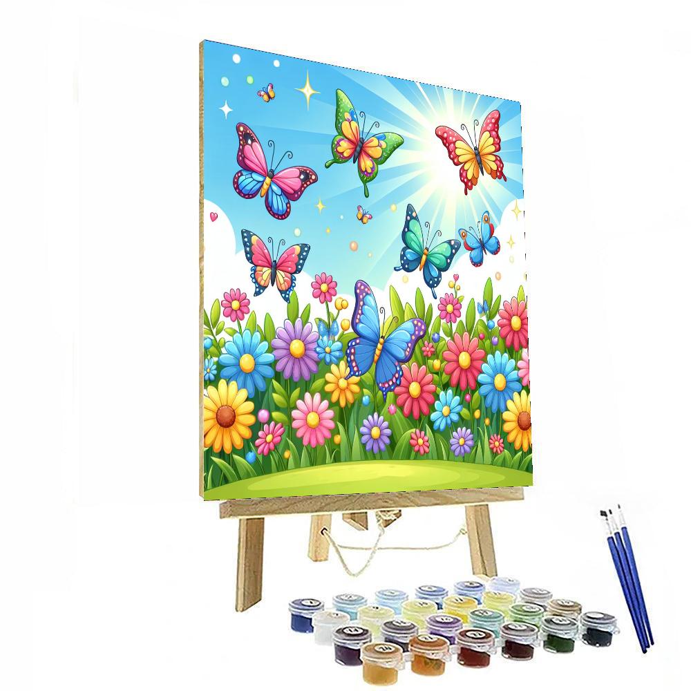 Busy Butterfly Garden Paint By Numbers Art